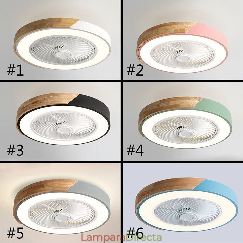 Ventilador de techo inteligente con luces, control remoto, lámpara decorativa