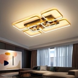 Ventilador de techo con luces, ventilador decorativo, lámpara acrílica.