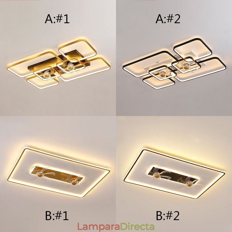 Ventilador de techo con luces, ventilador decorativo, lámpara acrílica.