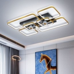 Ventilador de techo con luces, ventilador decorativo, lámpara acrílica.