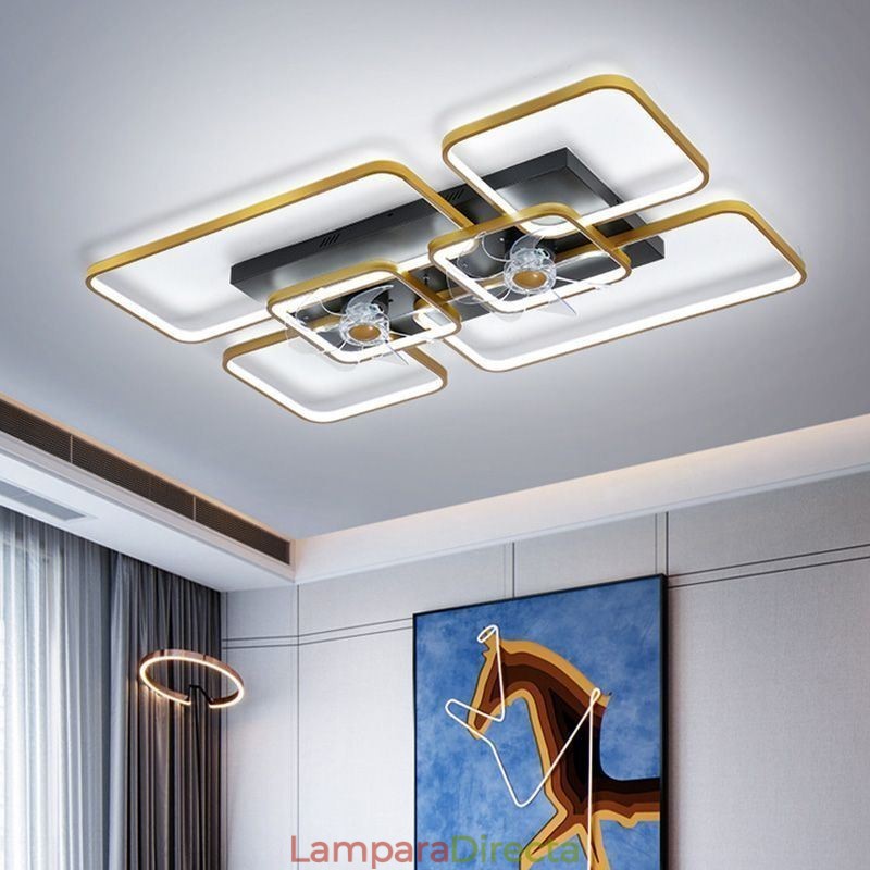 Ventilador de techo con luces, ventilador decorativo, lámpara acrílica.