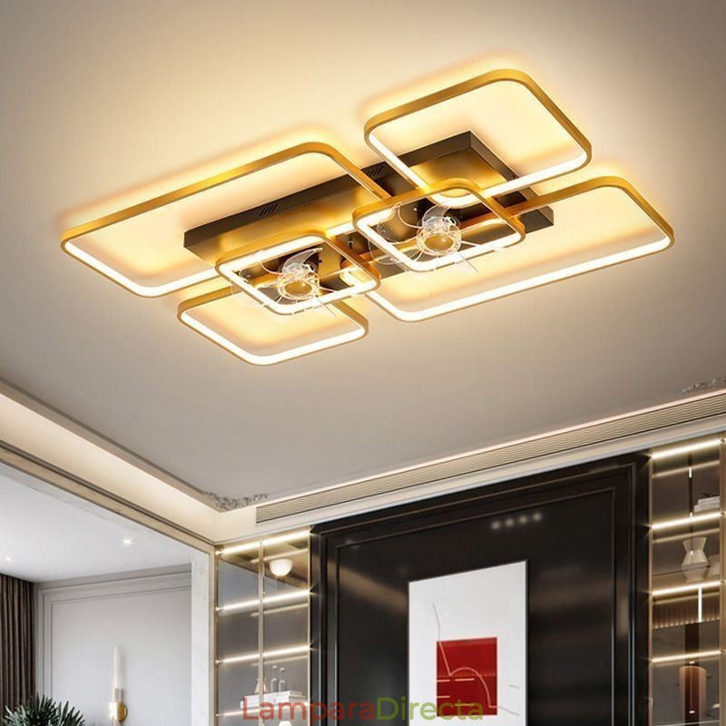 Ventilador de techo con luces, ventilador decorativo, lámpara acrílica.