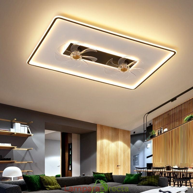 Ventilador de techo con luces, ventilador decorativo, lámpara acrílica.