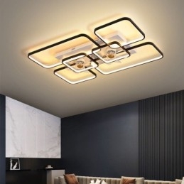 Ventilador de techo con luces, ventilador decorativo, lámpara acrílica.