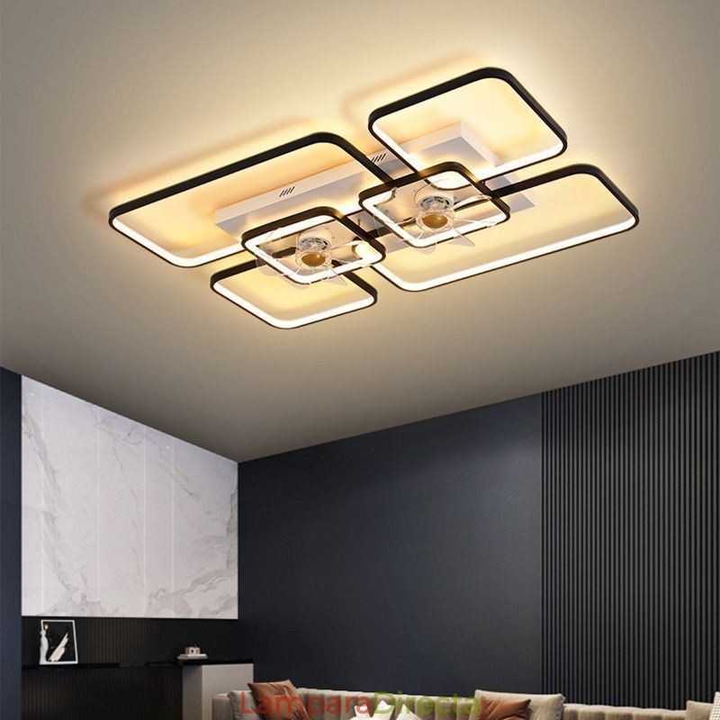 Ventilador de techo con luces, ventilador decorativo, lámpara acrílica.
