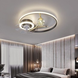 Ventilador de techo con luces, lámpara decorativa de acrílico.
