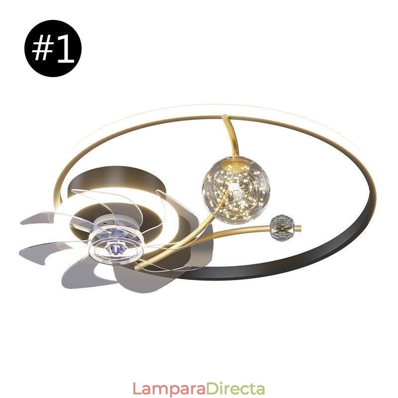 Ventilador de techo con luces, lámpara decorativa de acrílico.