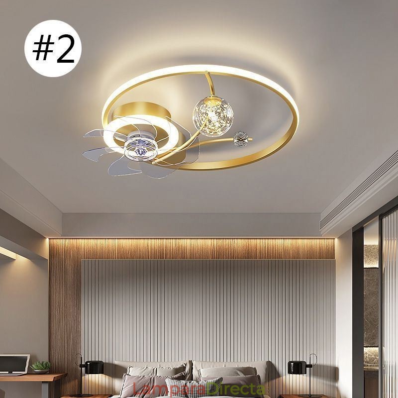 Ventilador de techo con luces, lámpara decorativa de acrílico.
