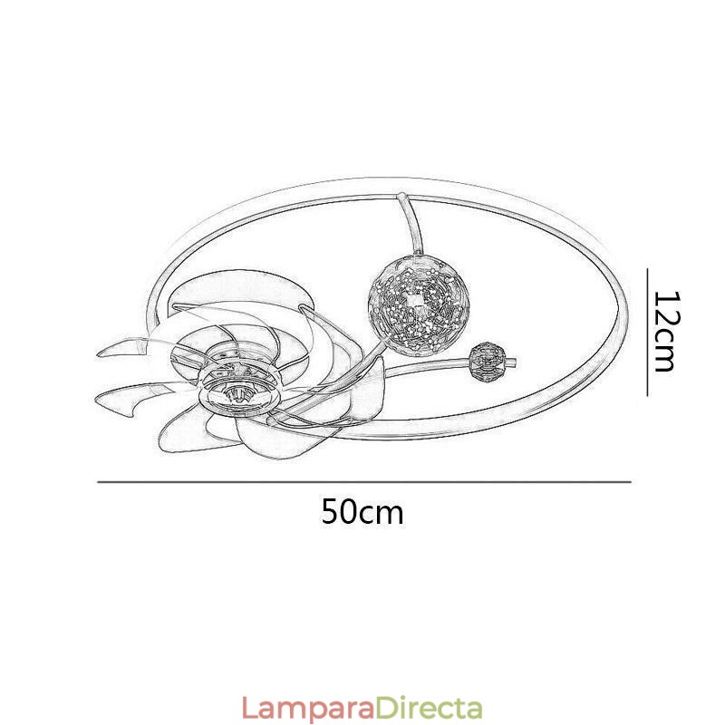 Ventilador de techo con luces, lámpara decorativa de acrílico.