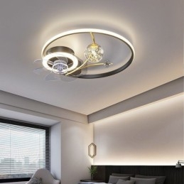 Ventilador de techo con luces, lámpara decorativa de acrílico.