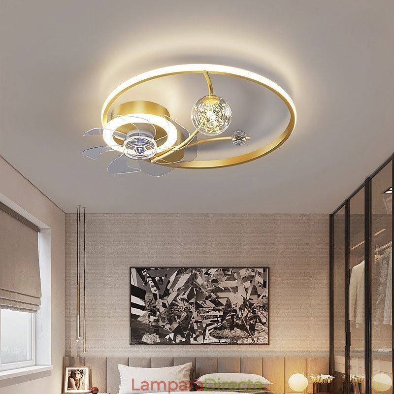 Ventilador de techo con luces, lámpara decorativa de acrílico.