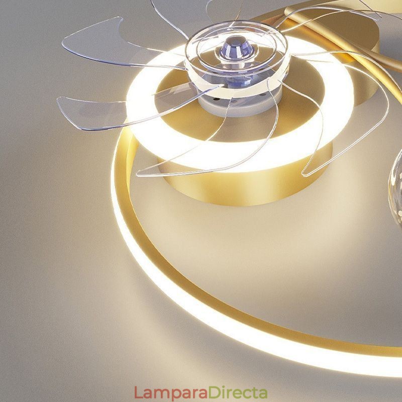 Ventilador de techo con luces, lámpara decorativa de acrílico.