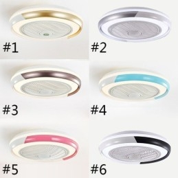 Lámpara de techo redonda acrílica con ventilador moderno y control remoto