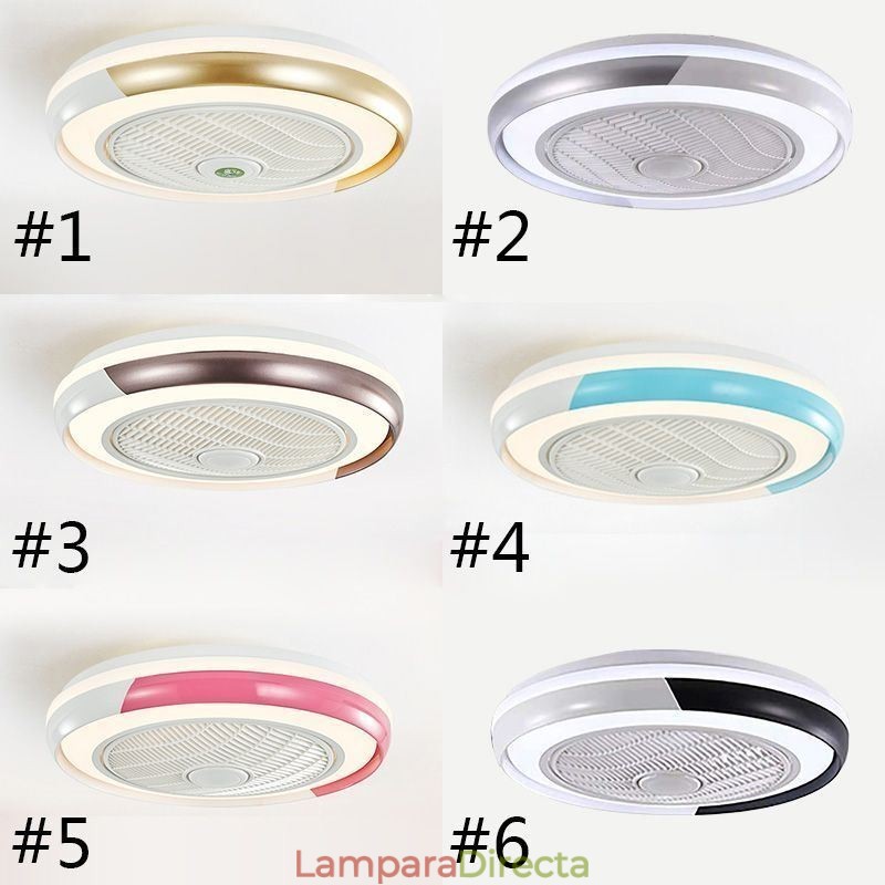 Lámpara de techo redonda acrílica con ventilador moderno y control remoto