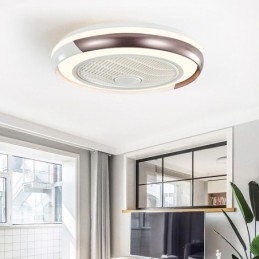 Lámpara de techo redonda acrílica con ventilador moderno y control remoto