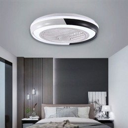 Lámpara de techo redonda acrílica con ventilador moderno y control remoto