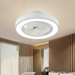 Lámpara de techo redonda de acrílico con control remoto y ventilador de techo moderno