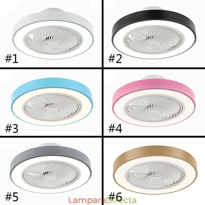 Lámpara de techo redonda de acrílico con control remoto y ventilador de techo moderno
