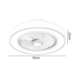 Lámpara de techo redonda de acrílico con control remoto y ventilador de techo moderno