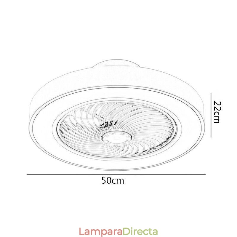 Lámpara de techo redonda de acrílico con control remoto y ventilador de techo moderno