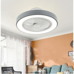 Lámpara de techo redonda de acrílico con control remoto y ventilador de techo moderno