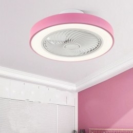 Lámpara de techo redonda de acrílico con control remoto y ventilador de techo moderno