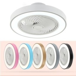 Lámpara de techo redonda de acrílico con control remoto y ventilador de techo moderno