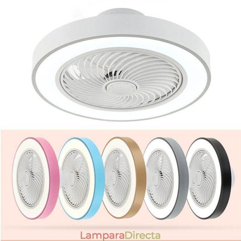 Lámpara de techo redonda de acrílico con control remoto y ventilador de techo moderno