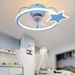 Lámpara de techo creativa con ventilador de dibujos animados para niños