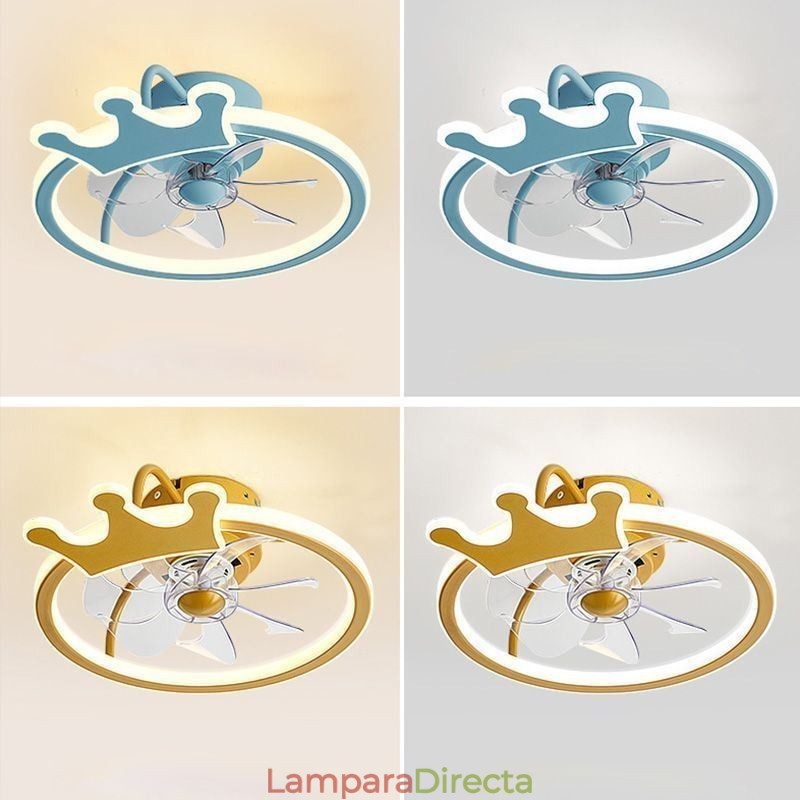 Lámpara de techo creativa con ventilador de dibujos animados para niños