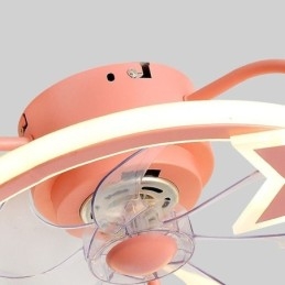 Lámpara de techo creativa con ventilador de dibujos animados para niños
