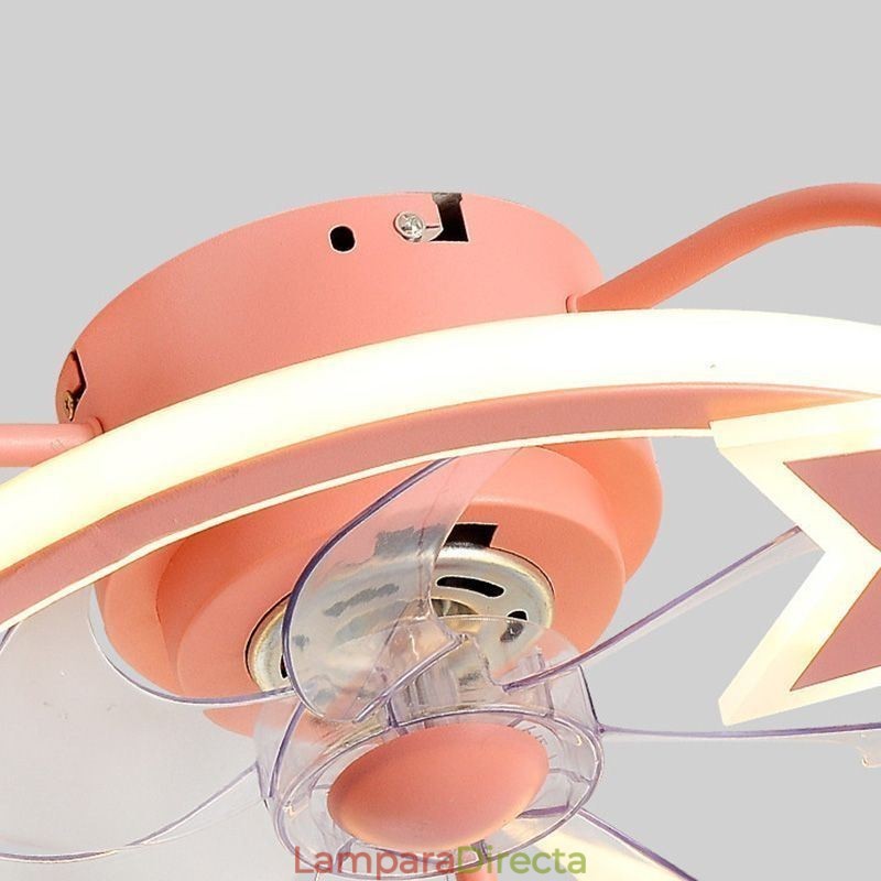 Lámpara de techo creativa con ventilador de dibujos animados para niños