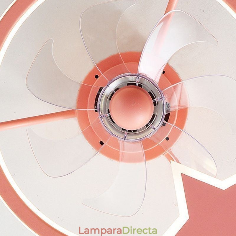 Lámpara de techo creativa con ventilador de dibujos animados para niños