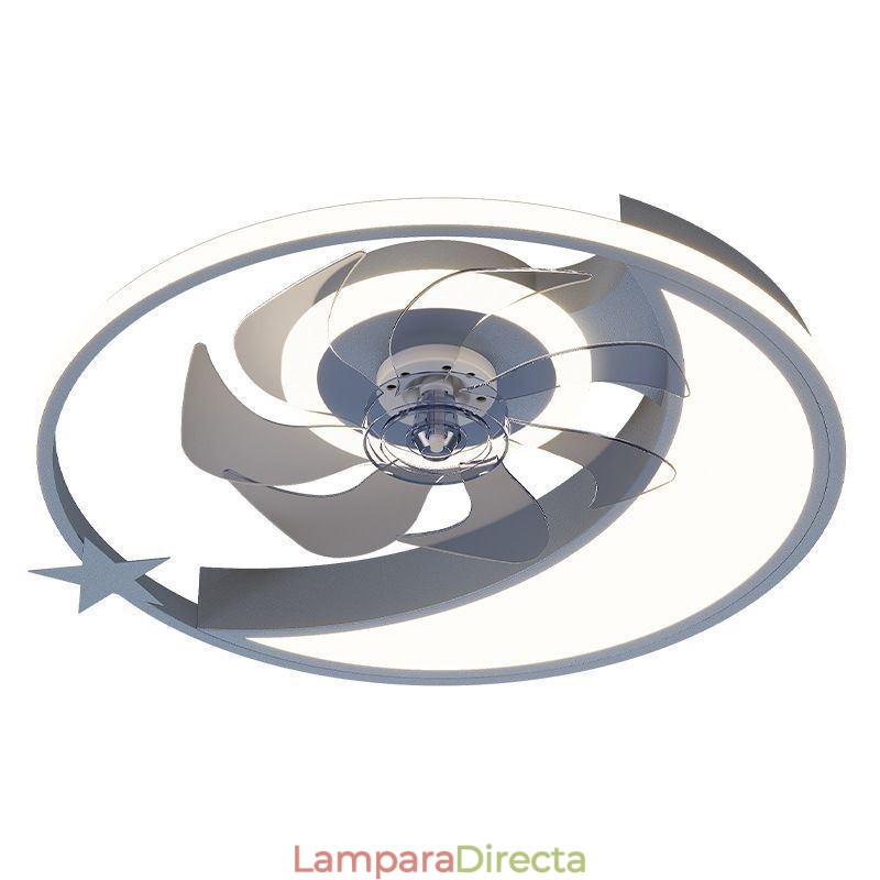 Lámpara de techo creativa con ventilador de techo y luz de luna