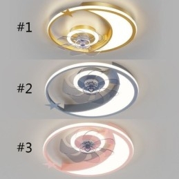 Lámpara de techo creativa con ventilador de techo y luz de luna