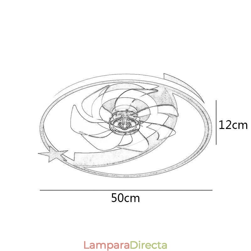 Lámpara de techo creativa con ventilador de techo y luz de luna