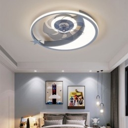 Lámpara de techo creativa con ventilador de techo y luz de luna