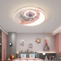 Lámpara de techo creativa con ventilador de techo y luz de luna