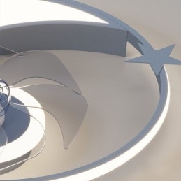 Lámpara de techo creativa con ventilador de techo y luz de luna