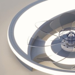 Lámpara de techo creativa con ventilador de techo y luz de luna