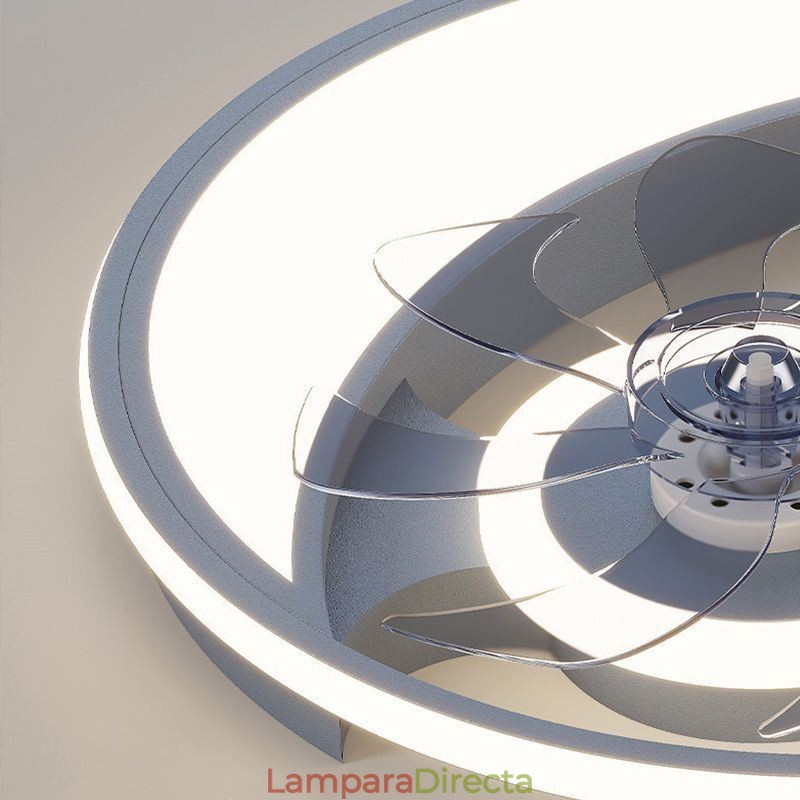 Lámpara de techo creativa con ventilador de techo y luz de luna