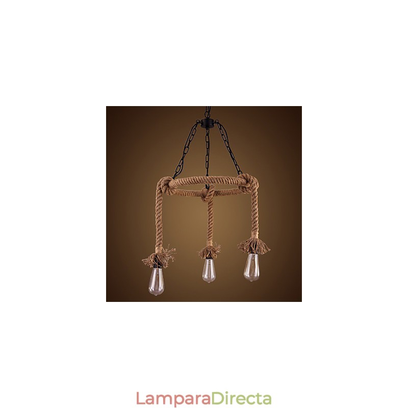 Lámpara de araña de cáñamo estilo country americano