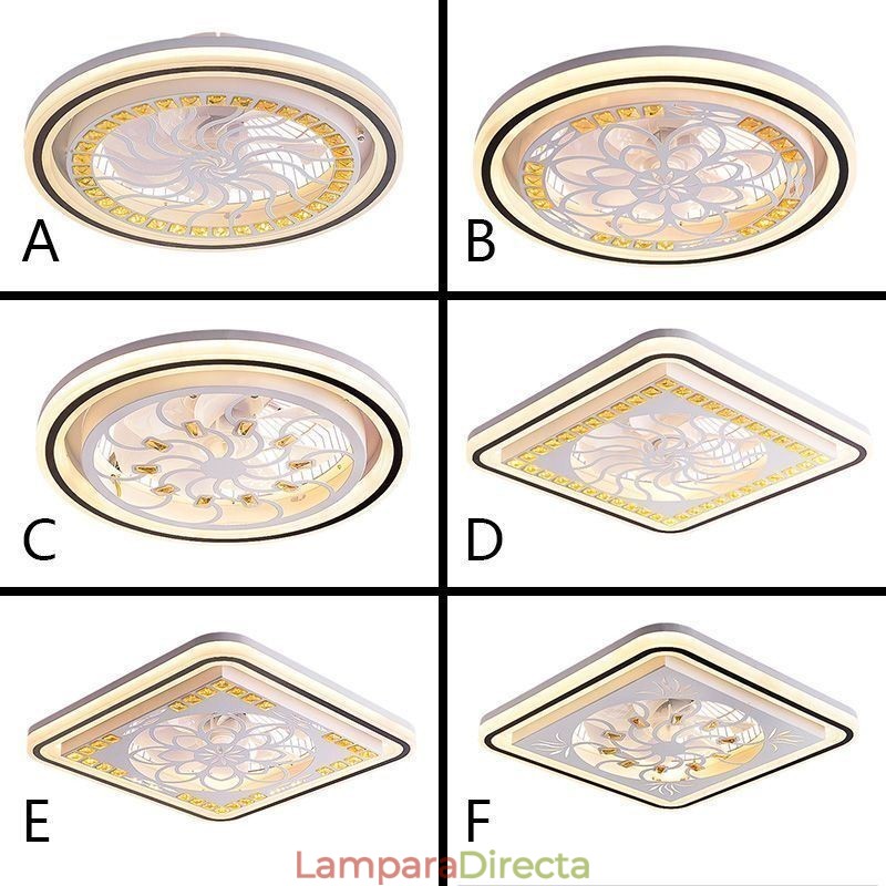 Ventilador de techo inteligente con luz decorativa y atenuación continua