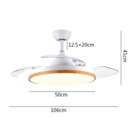 Ventilador de techo con inversor moderno, lámpara de techo con control remoto y atenuación tricolor
