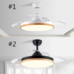 Ventilador de techo con inversor moderno, lámpara de techo con control remoto y atenuación tricolor