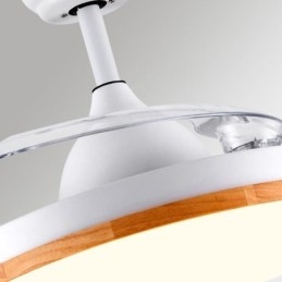 Ventilador de techo con inversor moderno, lámpara de techo con control remoto y atenuación tricolor
