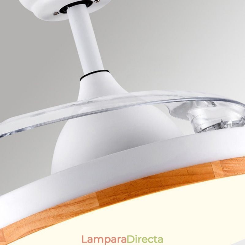 Ventilador de techo con inversor moderno, lámpara de techo con control remoto y atenuación tricolor