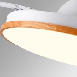 Ventilador de techo con inversor moderno, lámpara de techo con control remoto y atenuación tricolor