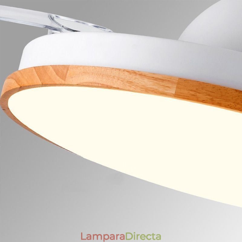 Ventilador de techo con inversor moderno, lámpara de techo con control remoto y atenuación tricolor