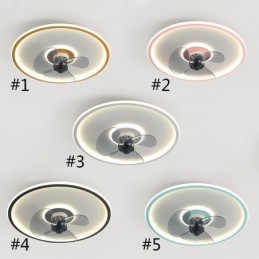 Ventilador de techo con luz y control remoto, diseño de macarrón
